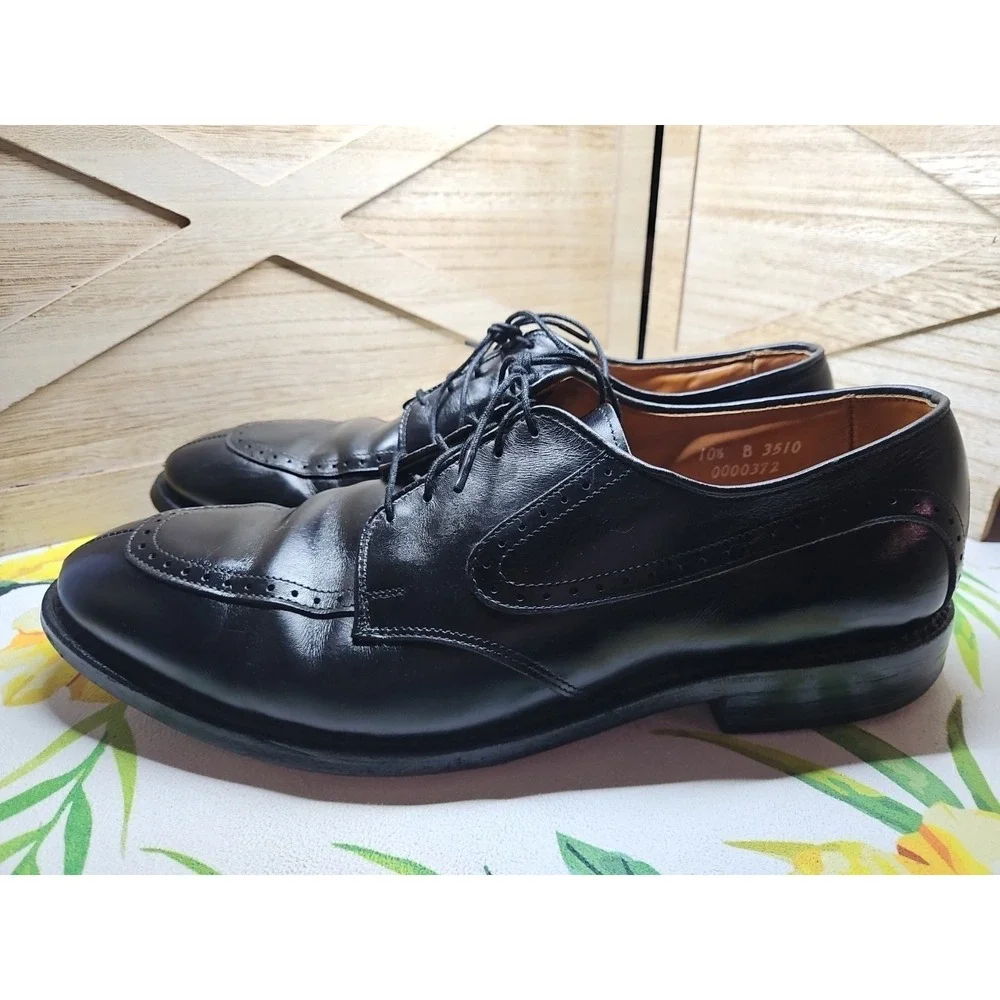 Allen Edmonds 10.5 Kingsley Black‎ Leather Oxford Lace Up Loafer Career #448